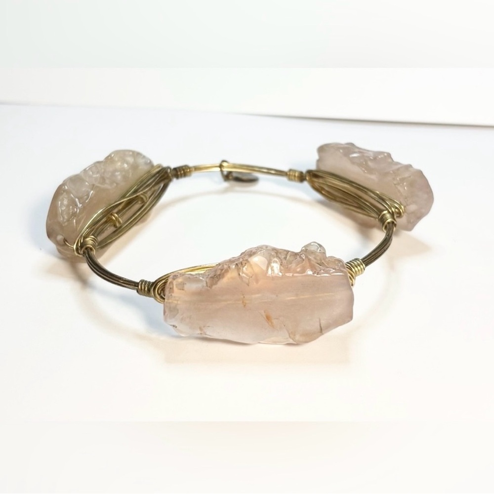 Bourbon and Bowties Gold and Pink Stone Bracelet - Picture 2 of 3